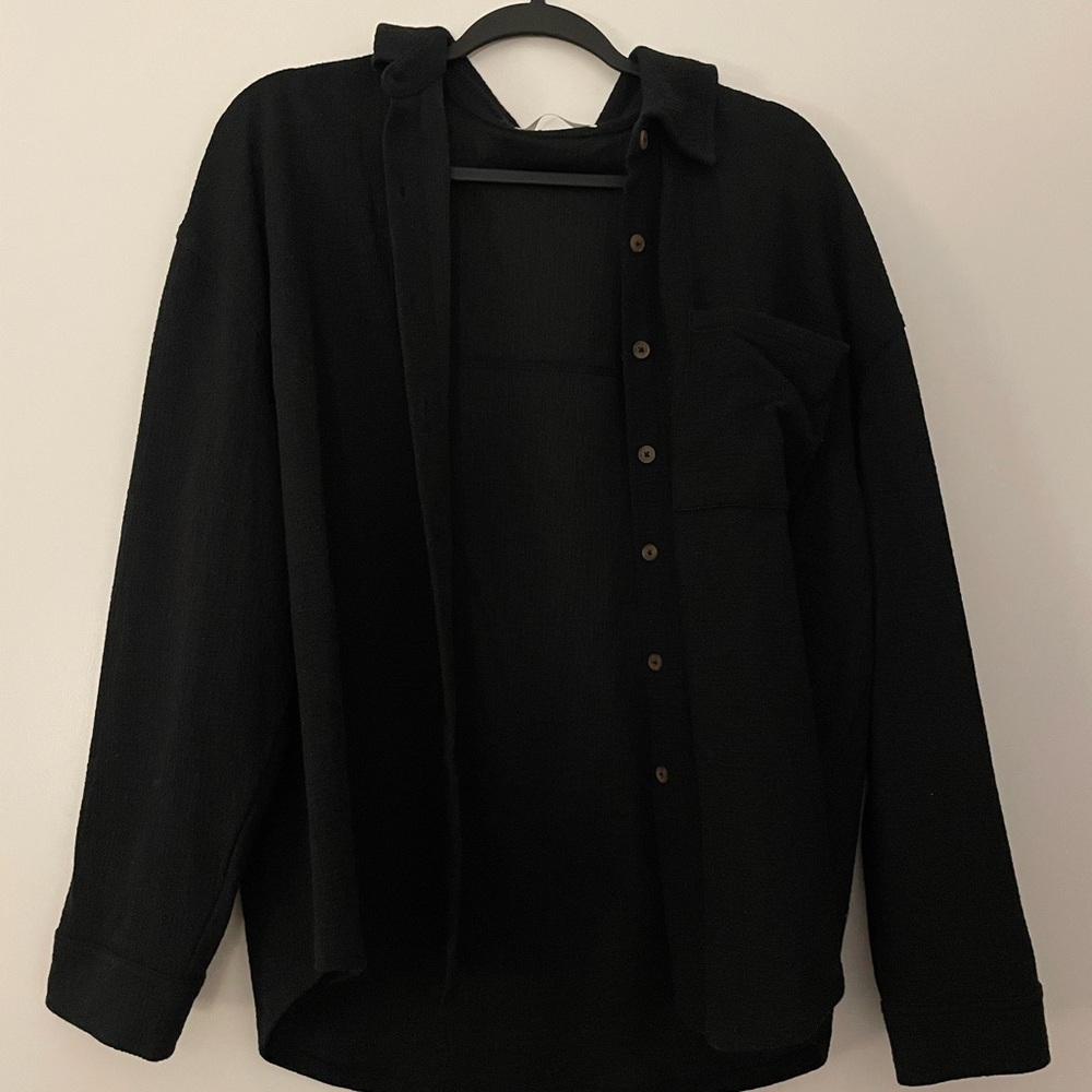 OAK + FORT Black Button-Up Shirt